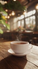Fototapeta premium Cup of hot tea with copy space vertically 9:16