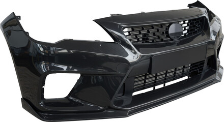 Sleek Black Car Front Bumper Carbon Fiber Design Automotive Part Sporty Vehicle Accessory