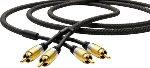 High quality braided audio cables with gold plated RCA connectors Professional grade stereo