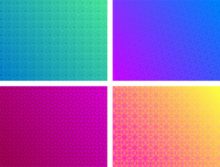 Modern seamless pattern with abstract geometric line texture in gradient pink, orange, purple, blue, and green.