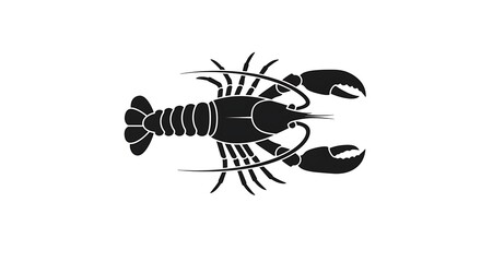 Crawfish Graphic Silhouette Illustration on White