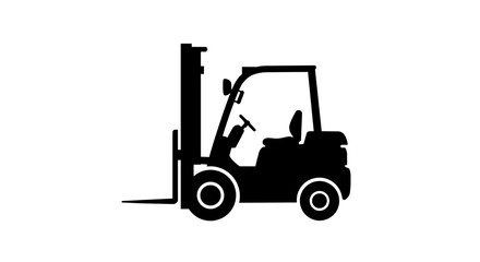 Forklift Truck Silhouette Illustration for Industrial Use