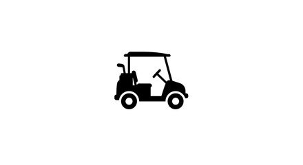 Golf Cart Illustration Black and White Minimalist Style