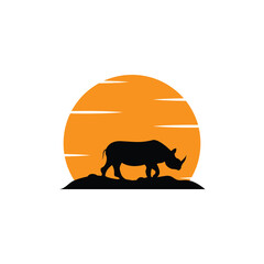 rhino logo and vector template