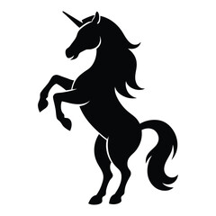 Unicorn Standing Majestically Vector Silhouette
