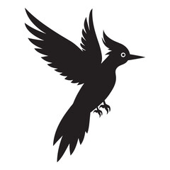 Woodpecker Flying Vector Silhouette