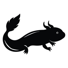 Axolotl Outline Vector Silhouette