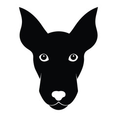 Dog Head with Floppy Ears Vector Silhouette