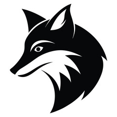 Fox Head Looking Sideways Vector Silhouette