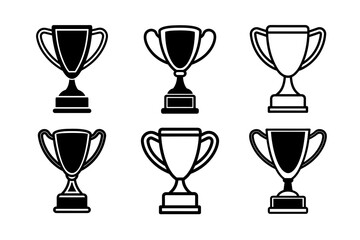 gold silver and bronze awards and trophy icons