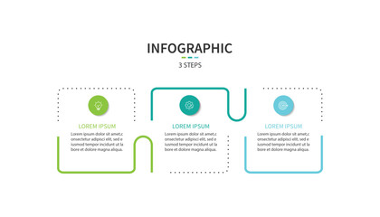 Business infographic template. 3 Step timeline journey. Process diagram, Infographic elements vector illustration.	