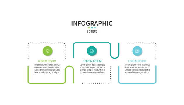 Business infographic template. 3 Step timeline journey. Process diagram, Infographic elements vector illustration.	