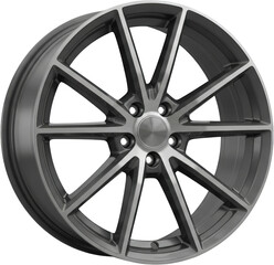 Obraz premium Gunmetal Gray Multi Spoke Alloy Wheel Rim Automotive Design Detail
