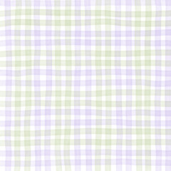 Purple Sage Green Plaid Gingham Check Hand Drawn Background Pattern Overlay