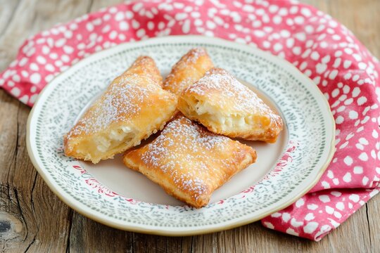 Sicilian Cassatella ricotta filled fried pastry providing protein calcium energy rich carbs from Sicilys dessert traditions