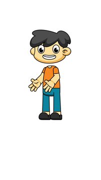 Speaking Cartoon Boy. Talking Animation in 4K. Greenscreen Character Gesture Loop 