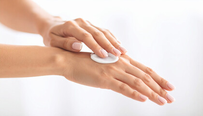 Soft Hands Gentle Skincare Routine with Cotton Pad