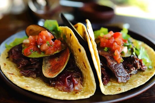 Tacos de Tripa Mexico beef tripe tacos rich in iron and collagen crispy and flavorful shown on tortilla with salsa