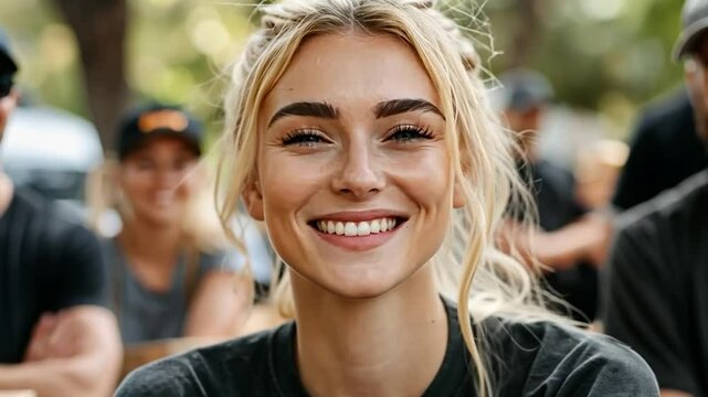 Genuine Smiles: A Diverse Group United in Charity Work and Community Support