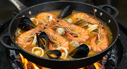 Seafood Stew with Shrimp, Mussels and Calamari