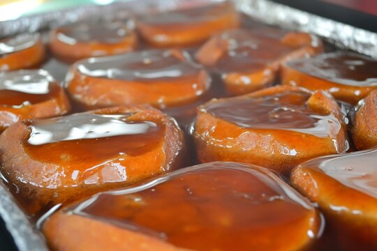 Torrejas Mexico traditional sweet bread dish rich in sugar and carbs soaked in syrup shown in authentic setting
