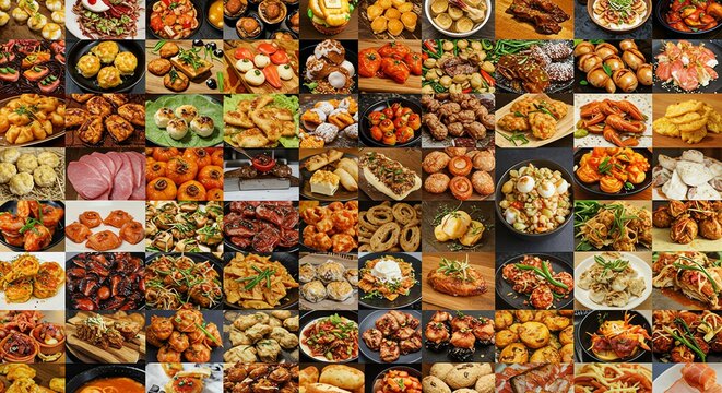 Assorted Food Dishes Compilation