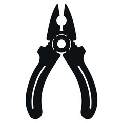 pliers tool icon vector silhouette icon on white background