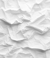 Obraz premium Close-up of crumpled white paper texture showing multiple folds and shadows creating an abstract and irregular surface