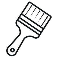 paint brush vector isolated outline icon vector on white background  