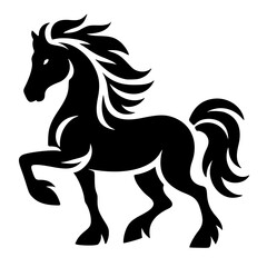 icon, vector silhouette of horse