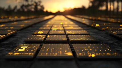 Close-up view of numerous technological squares.