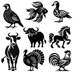 icon pack, silhouette of livestock