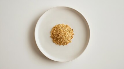 Heap of Quinoa Seeds on a White Plate