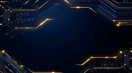 Abstract circuit board design with glowing lines.