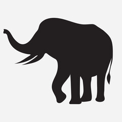 Minimalist Black Elephant Silhouette Icon