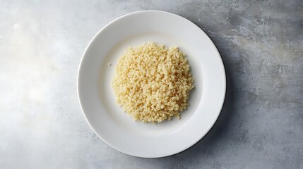 Cooked Quinoa on a White Plate