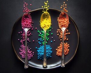 Conceptual idea of edibles placed a timeline showing ingestion absorption peak effect and come down in four colorful phases