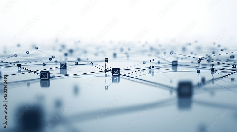 Poster abstract network design with interconnected nodes.