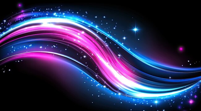 Abstract glowing waves of vibrant pink and blue light