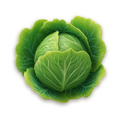Fresh green cabbage with vibrant leaves, showcasing its natural texture and color. This vegetable is perfect for healthy dishes and adds crisp element to salads