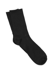 Pair of black socks isolated on white, top view