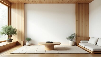Fototapeta premium Minimalist Japanese Living Room.