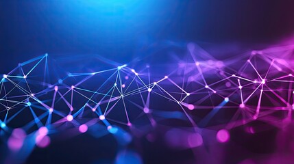 a digital rendering of a cybernetic environment, featuring interconnected points of light with a gradient color scheme, representing a network or internet like structure