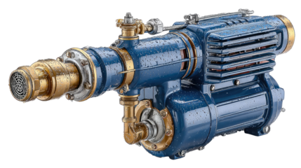 Vintage Mechanical Marvel: A close-up view showcases an exquisite, aged machine of intricate mechanical design, showcasing an era of engineering prowess and mechanical artistry.