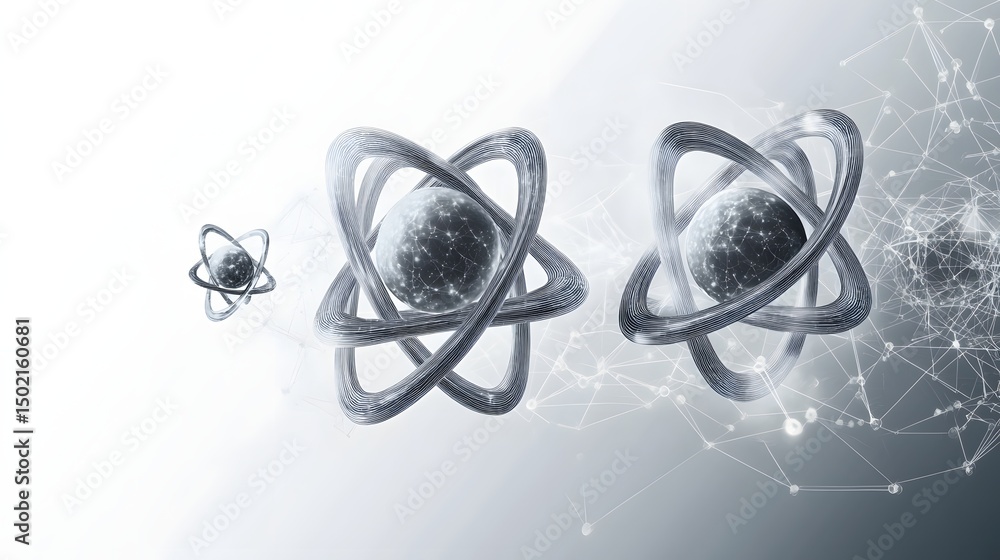 Poster three-dimensional representation of atomic structures.