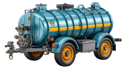 Industrial Tanker: A detailed shot of a vintage industrial tanker, a durable workhorse in agriculture and industry. Its weathered texture and rugged design, standing as a testament to its purpose.