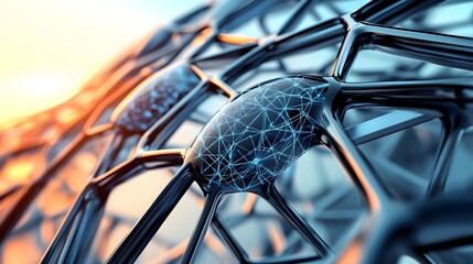 Intricate network of interconnected structures.