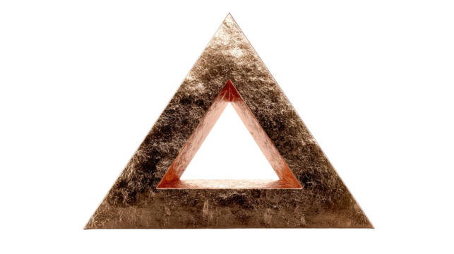 Geometric Abstract: A captivating abstract depiction of a triangle, crafted with a sense of depth and visual intrigue, inviting viewers to contemplate its forms and symbolic resonance.
