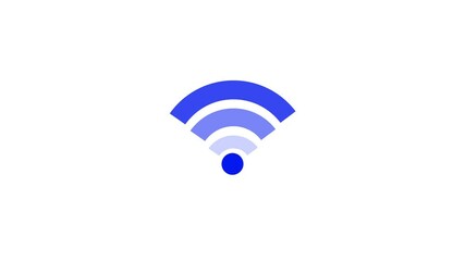 wifi symbol wireless network icon animated 4k.wifi signal indicator on black, glowing effect, tech motion object with no background. - Powered by Adobe