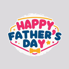 Fototapeta premium Happy fathers day colorful vector illustration design